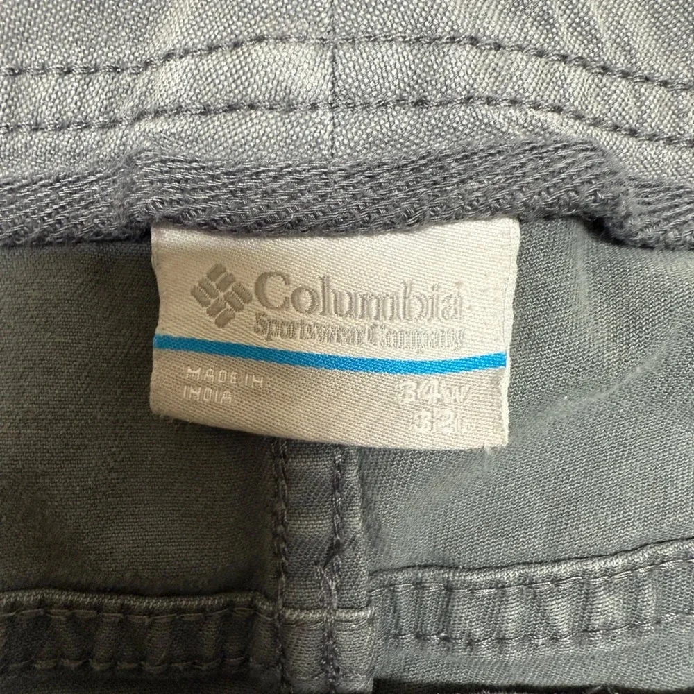 Columbia Mens Hiking Work Pants Size 34x32 Gray Outdoor Utility‎ Casual